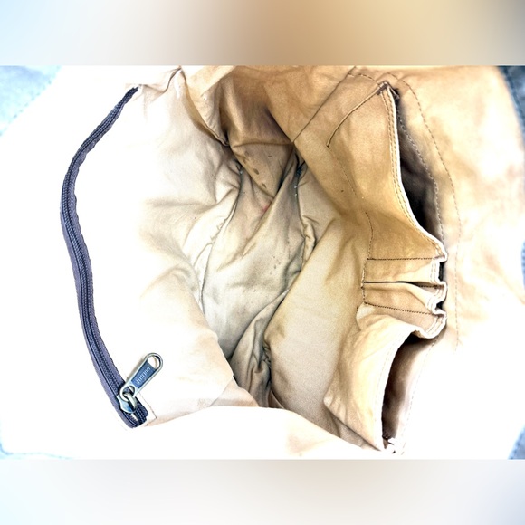 Duluth Trading Co Green Taupe Canvas Large Tote Bag Expandable Zippers - Picture 9 of 10